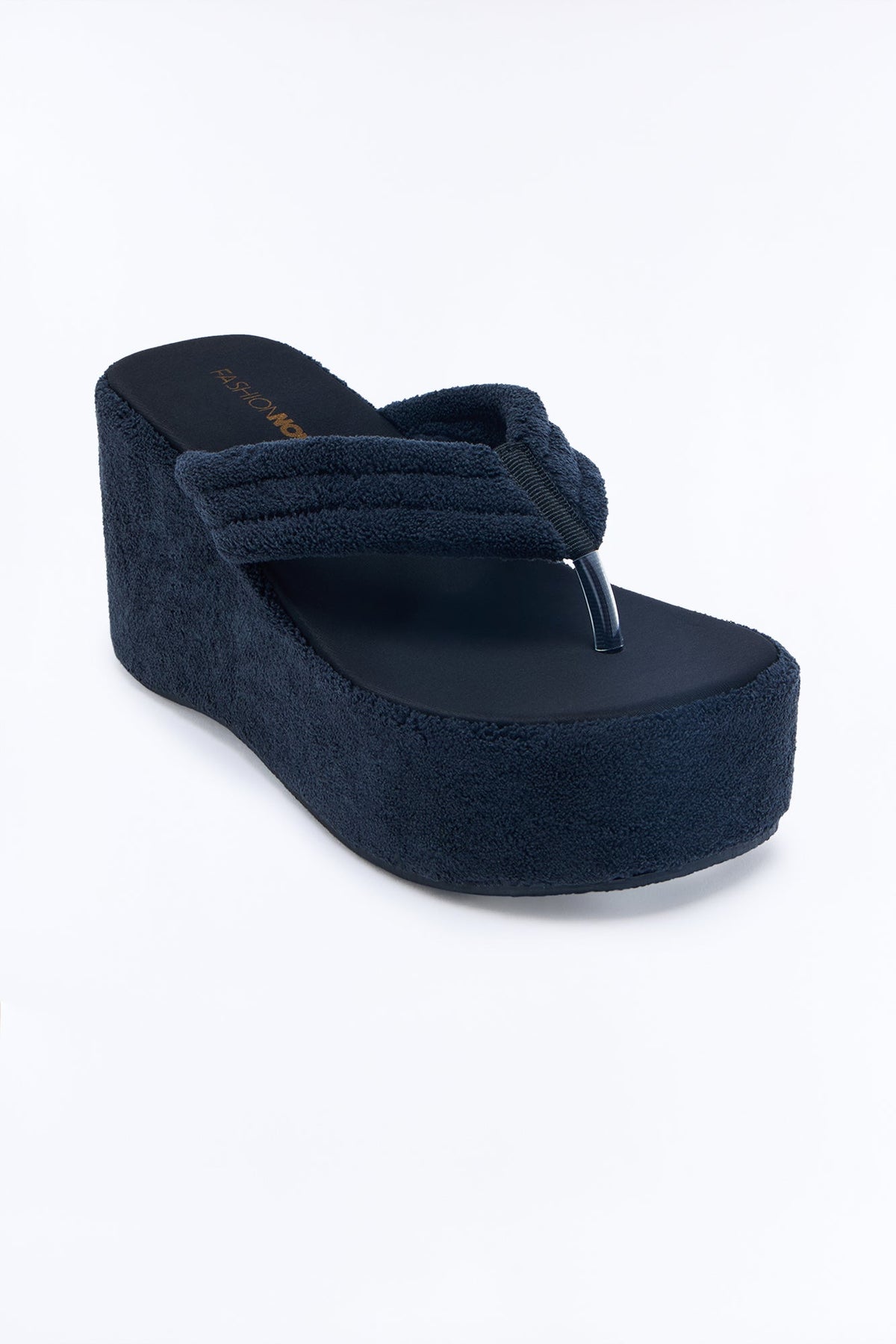 Hot Springs Terry Thong Wedges - Black