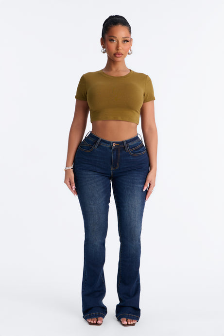 Janice Super Cropped Crew Neck Baby Tee