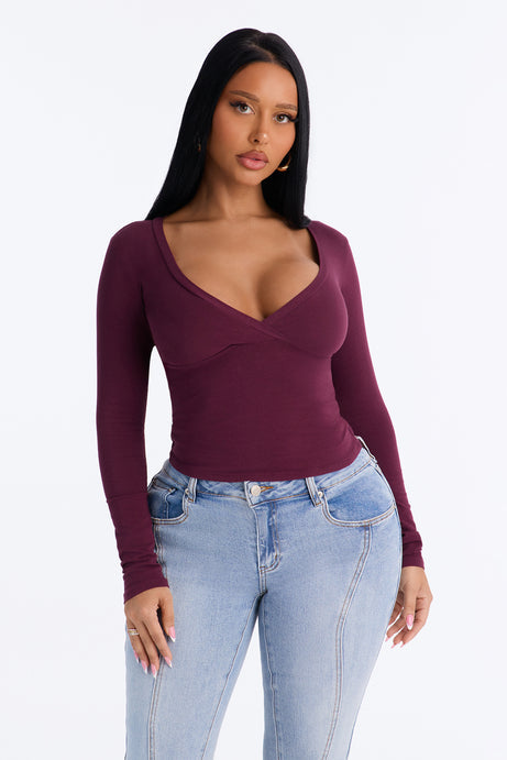 Mila Surplice Long Sleeve Top