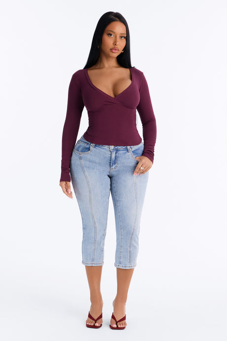 Mila Surplice Long Sleeve Top