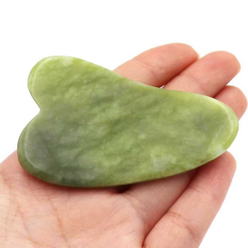 2pcs Gua Sha Massager Set for Face Care Jade Rollers Natural Stone Beauty - Interactive Group
