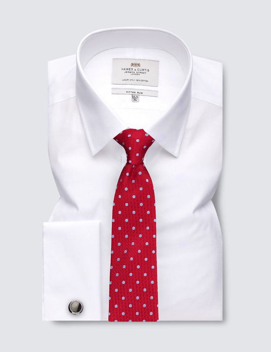 Fitted Slim White Poplin Shirt
