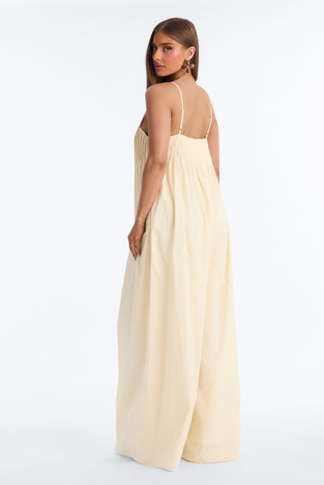 Tate Poplin Wide Leg Jumpsuit - Yellow