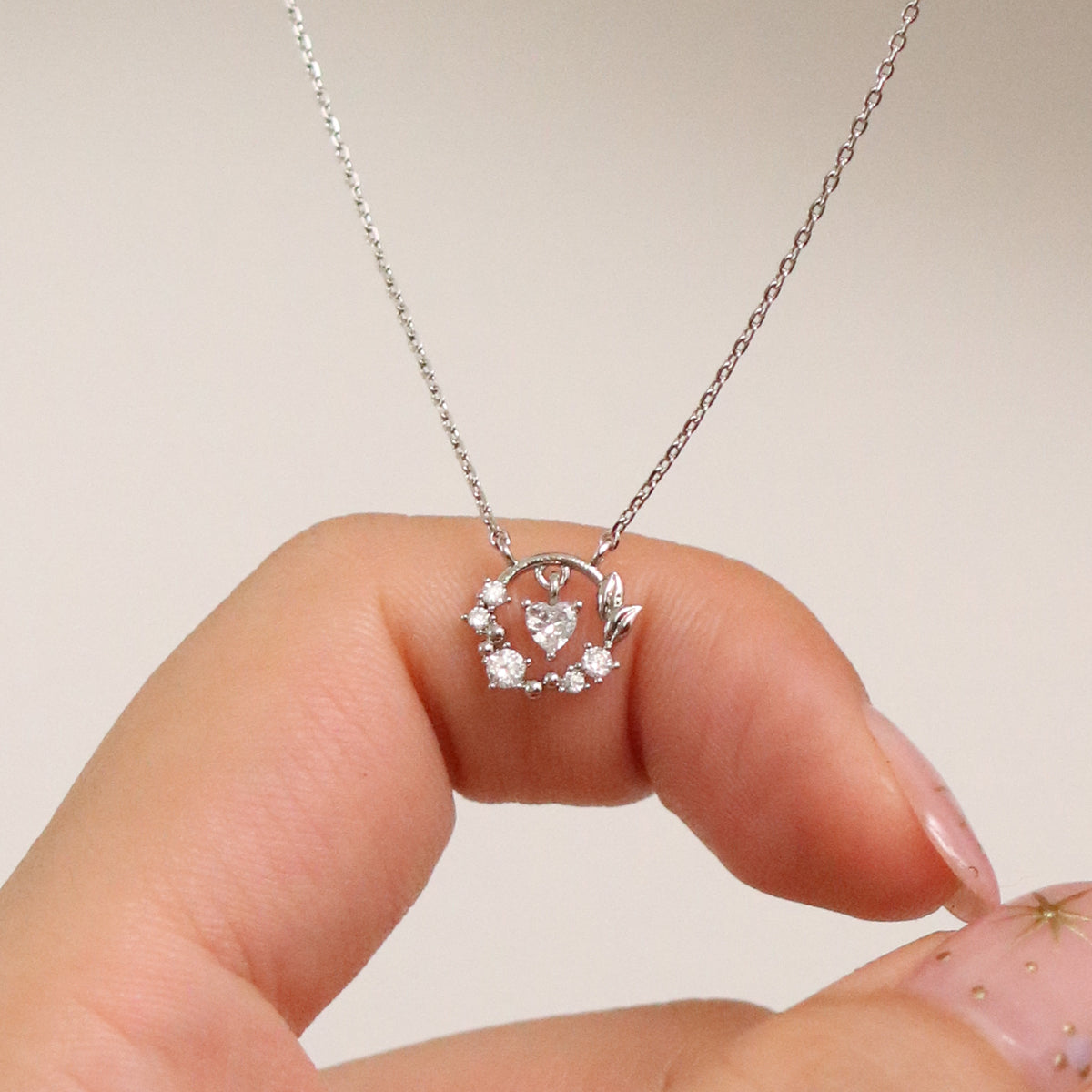 Cubic heart leaf necklace - Interactive Group