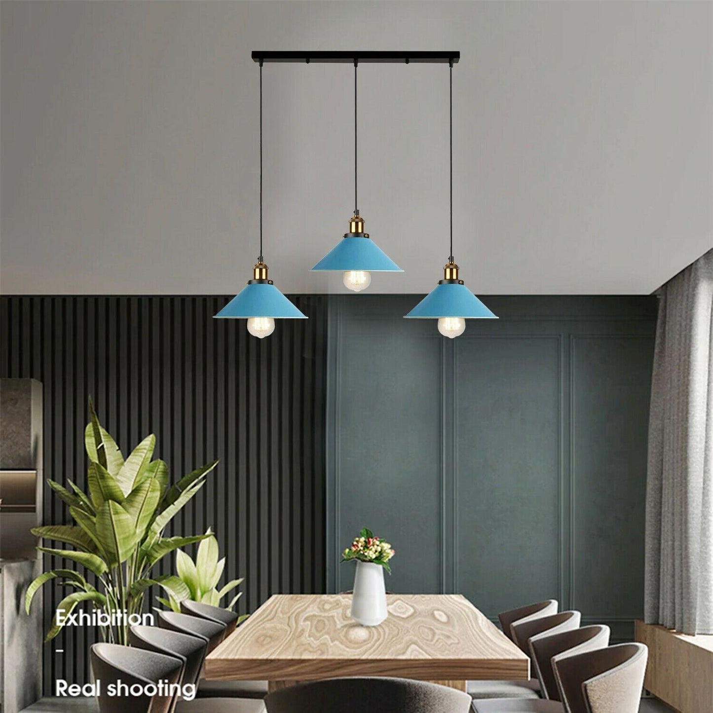 Vintage 3-Light Pendant Lamp Hanging Light Fixture ~1301 - Interactive Group