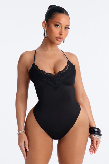 Victoria Lace Trim Cami Bodysuit