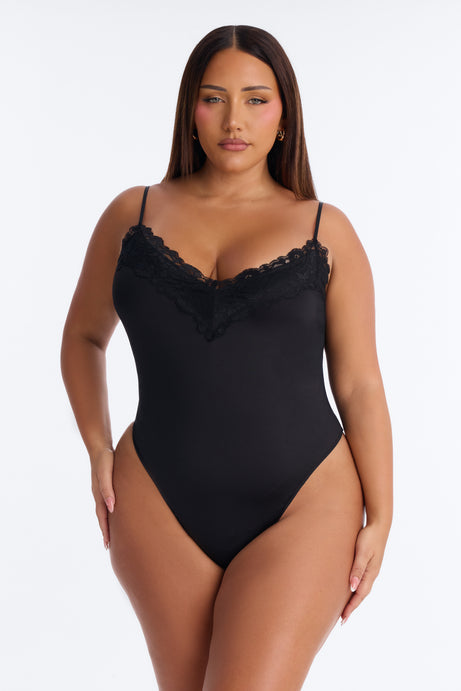Victoria Lace Trim Cami Bodysuit