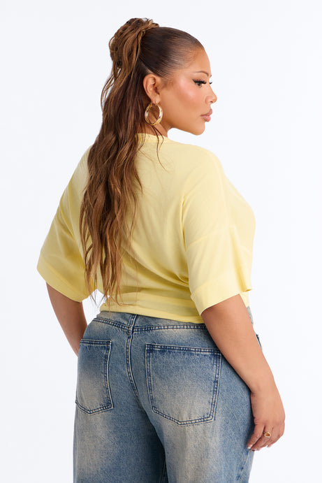 Emily Tie Front Top - Butter Yellow