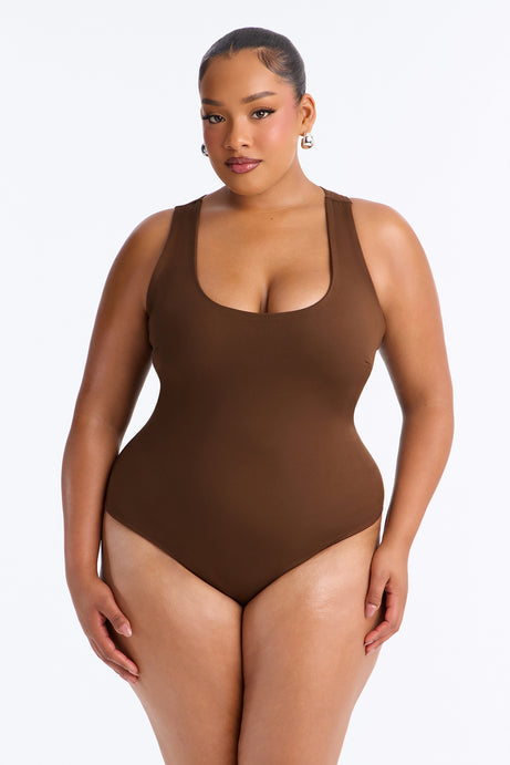 Sarafiena Double Lined Scoop Neck Bodysuit