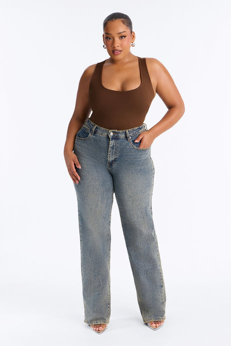 Sarafiena Double Lined Scoop Neck Bodysuit