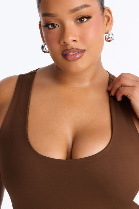 Sarafiena Double Lined Scoop Neck Bodysuit