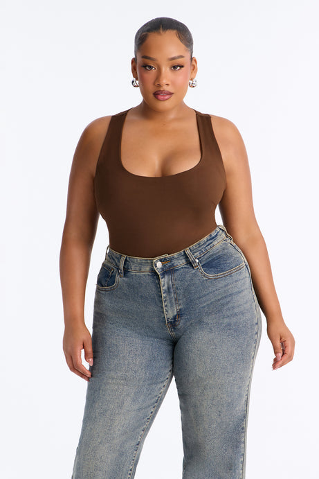 Sarafiena Double Lined Scoop Neck Bodysuit