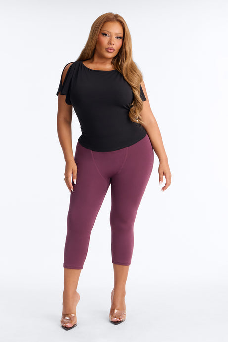 Juliette Ruched Split Short Sleeve Top