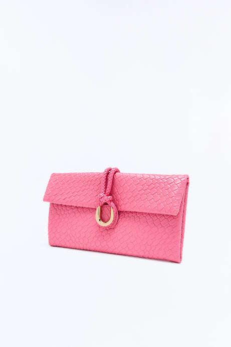 Gin And Tonic Faux Leather Clutch - Pink