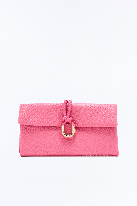 Gin And Tonic Faux Leather Clutch - Pink