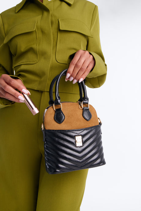 Show Me Love Faux Leather Handbag - Black/combo