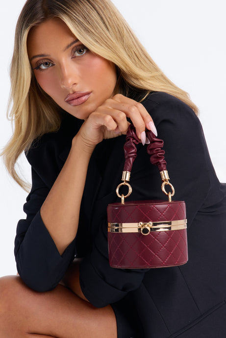 Here For The Drama Clutch - Burgundy/combo