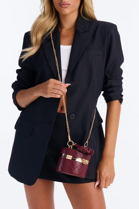 Here For The Drama Clutch - Burgundy/combo
