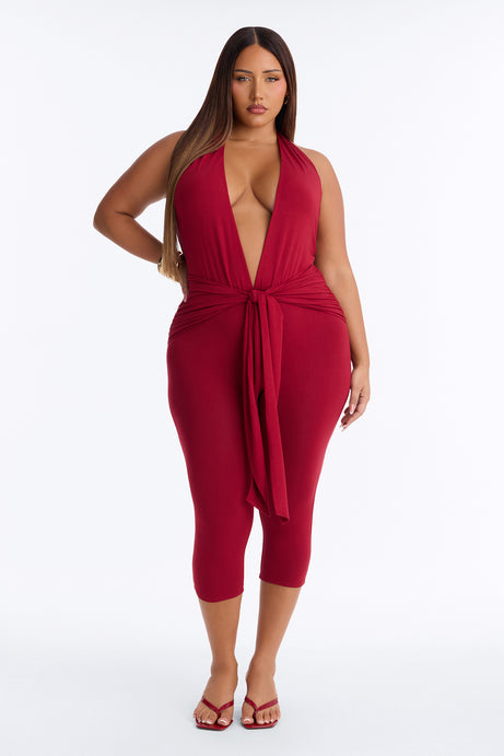 Karla Plunge Capri Catsuit