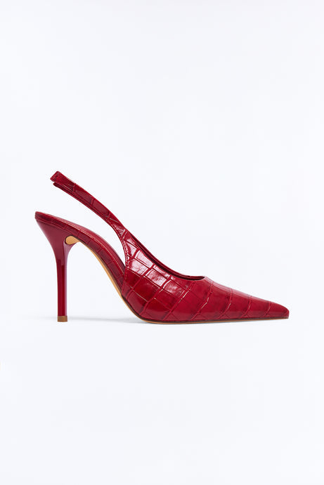 Big Deal Croc Slingback Heels