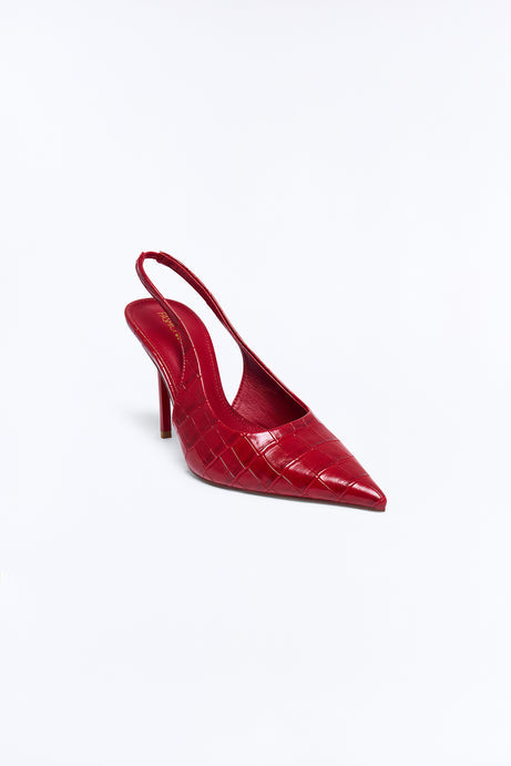 Big Deal Croc Slingback Heels