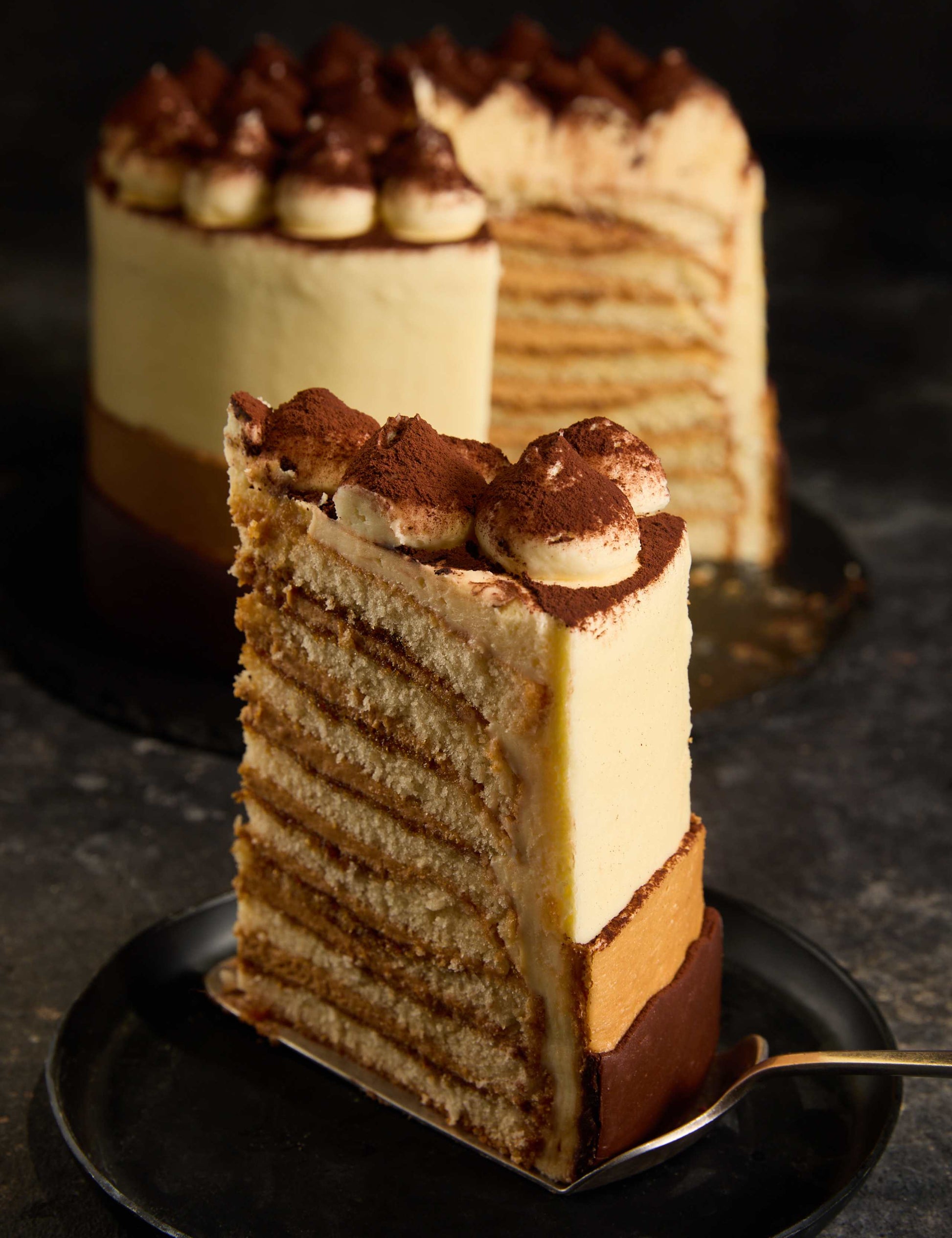 Layered Tiramisu Cake (Serves 28)