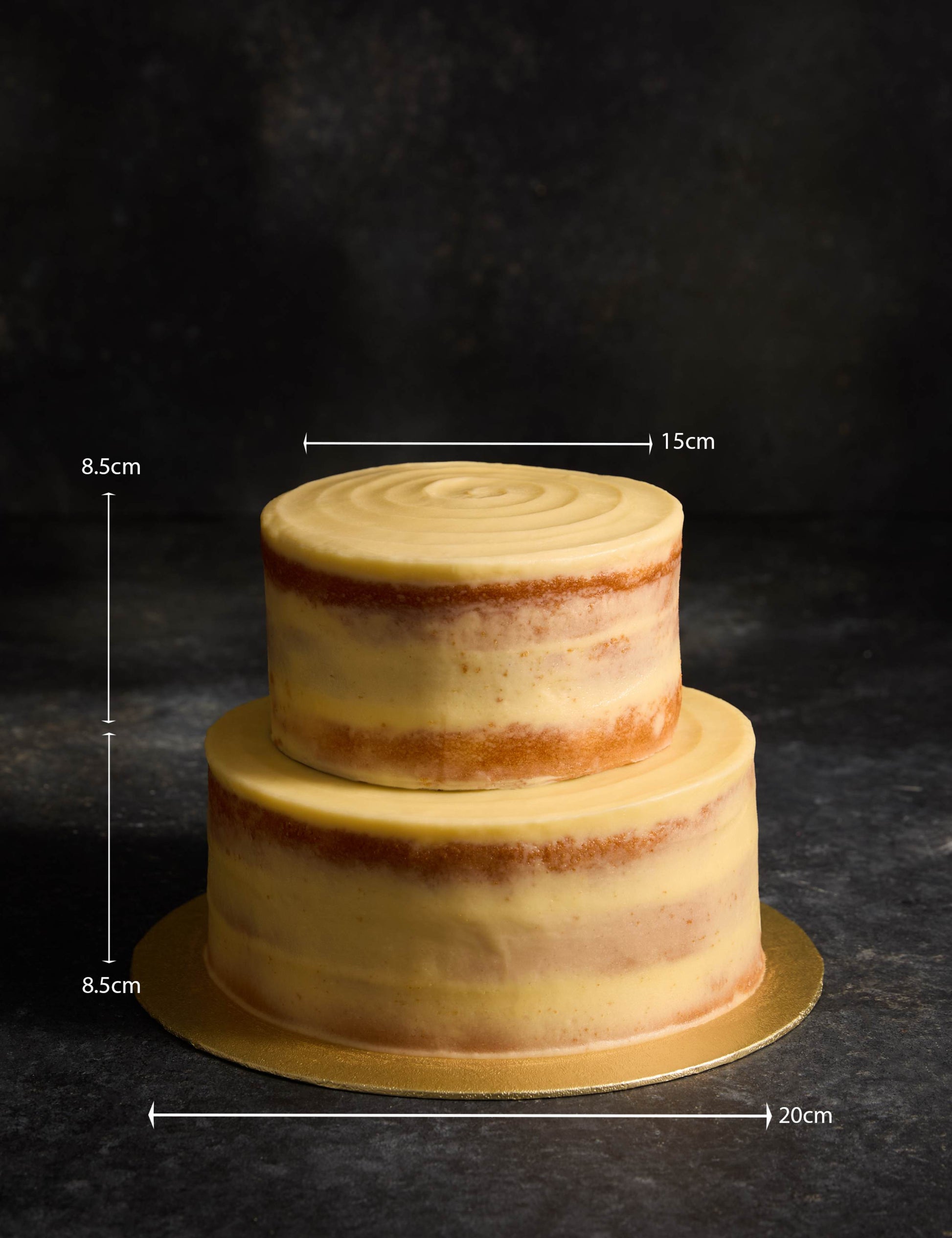 Lemon Two Tier Naked Cake (Serves 36)