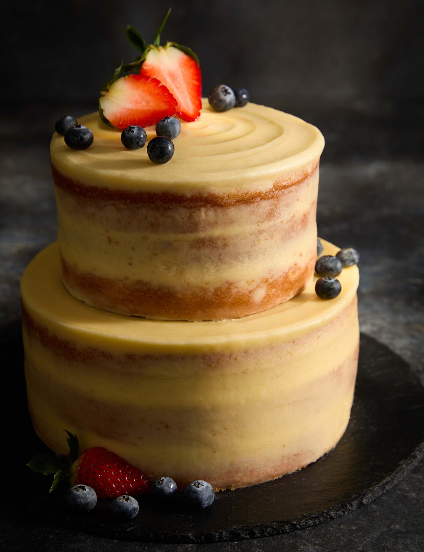 Lemon Two Tier Naked Cake (Serves 36)