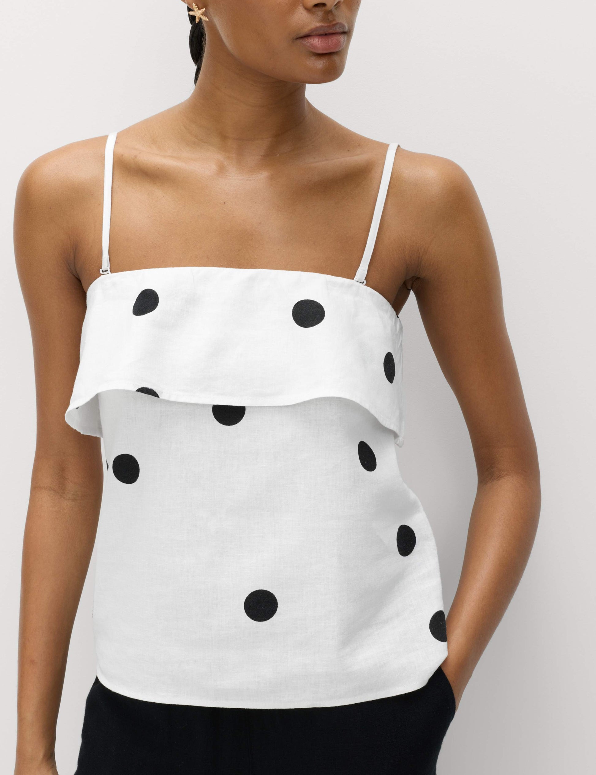 Linen Rich Printed Cami Top