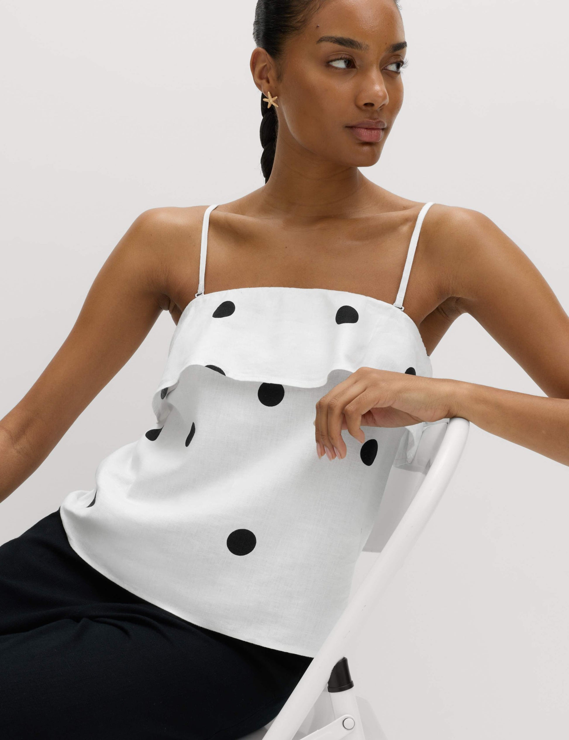 Linen Rich Printed Cami Top