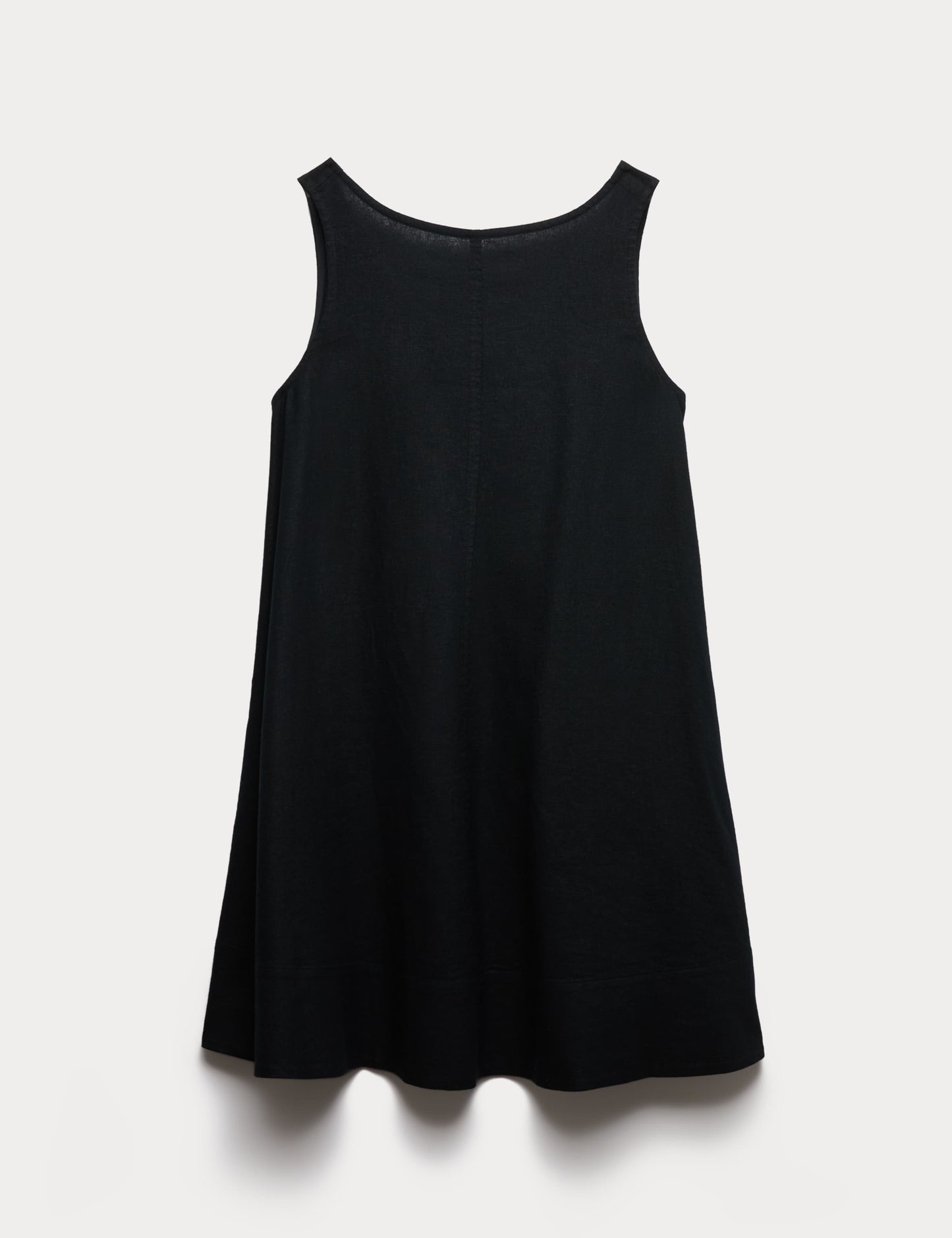 Linen Rich Scoop Neck Mini Swing Dress