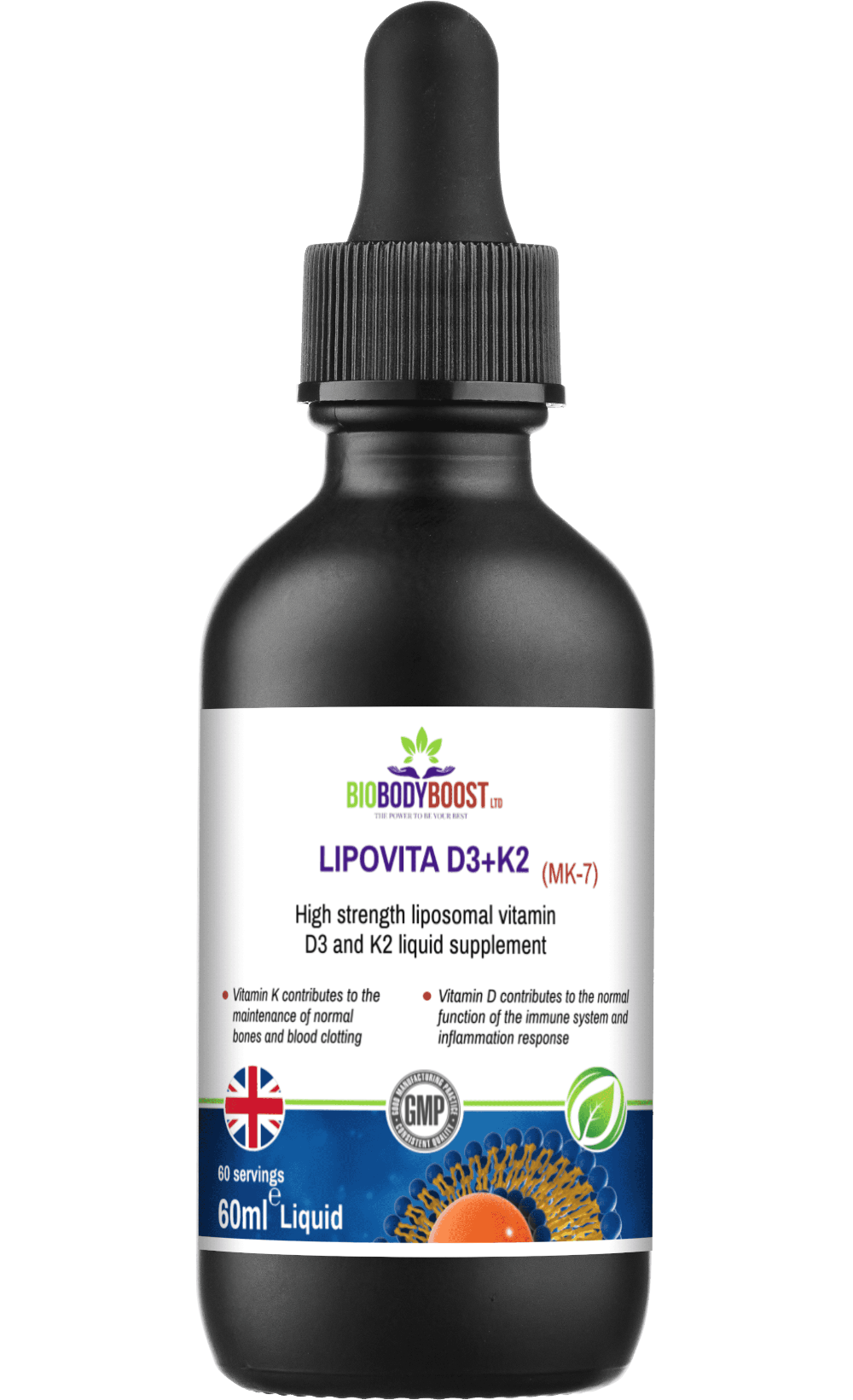 Lipovita Vitamin D3 K2 Liposomal Drops for Bone and Immune Support - Interactive Group