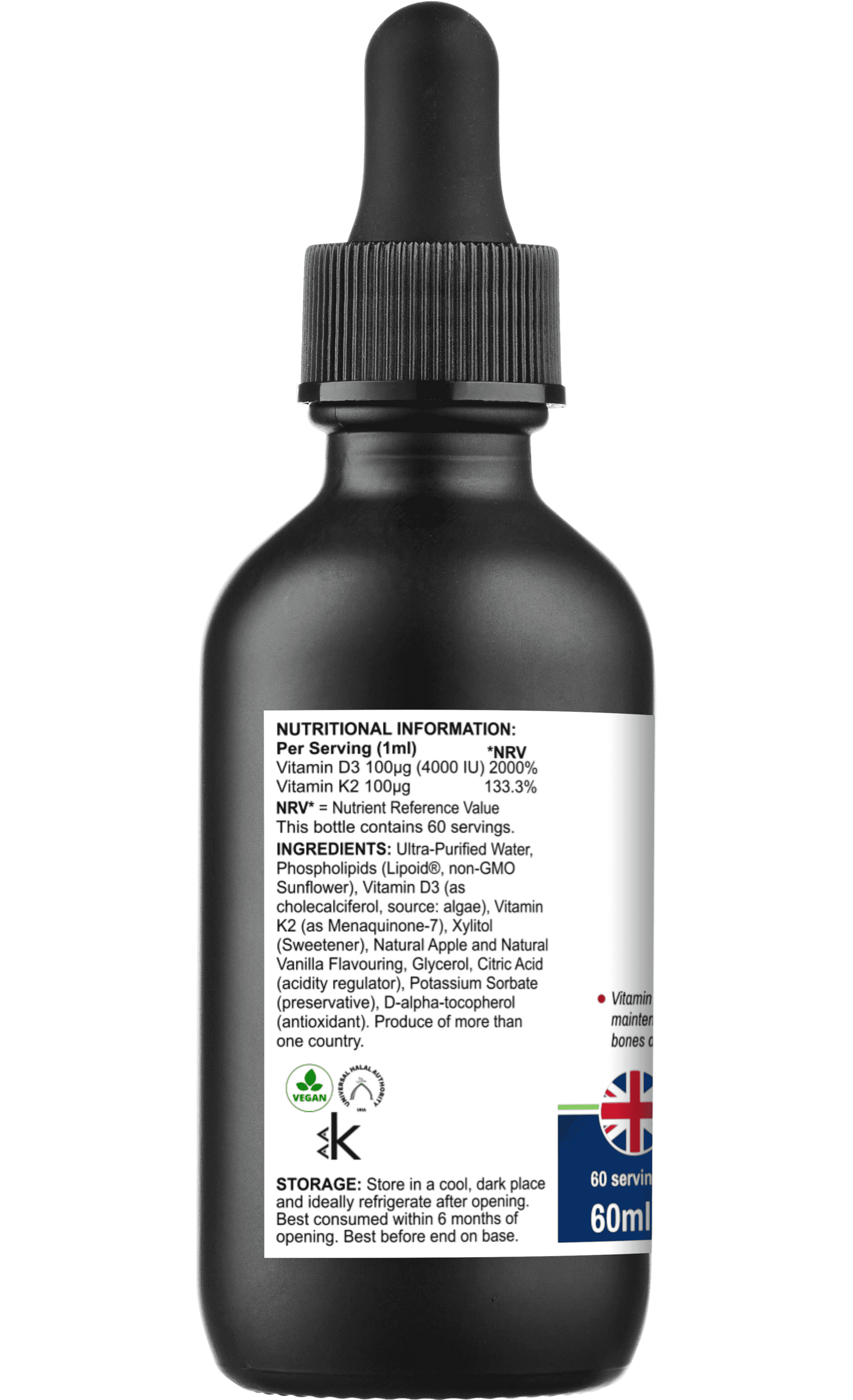 Lipovita Vitamin D3 K2 Liposomal Drops for Bone and Immune Support - Interactive Group