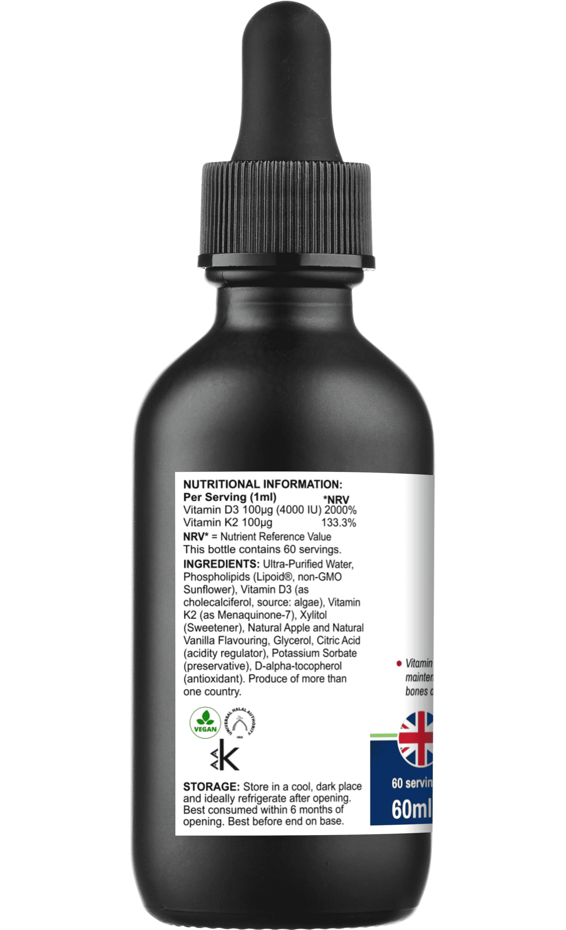 Lipovita Vitamin D3 K2 Liposomal Drops for Bone and Immune Support - Interactive Group