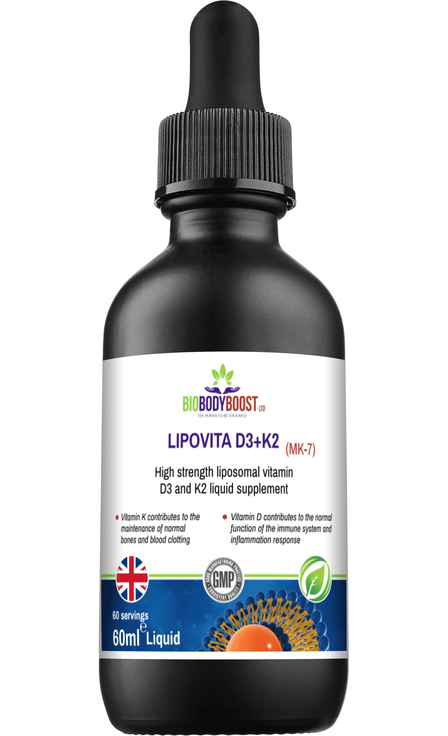 Lipovita Vitamin D3 K2 Liposomal Drops for Bone and Immune Support - Interactive Group