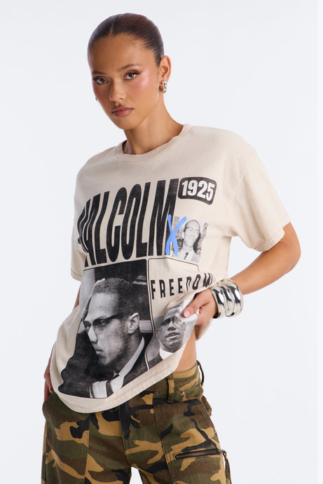 Malcolm X Freedom Washed Oversized Tee