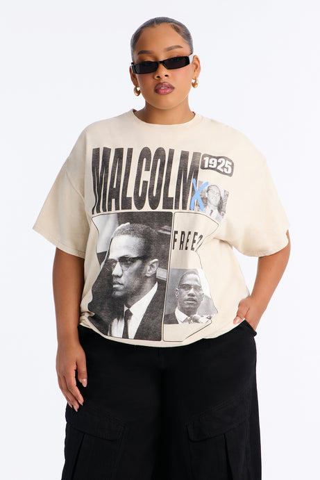 Malcolm X Freedom Washed Oversized Tee