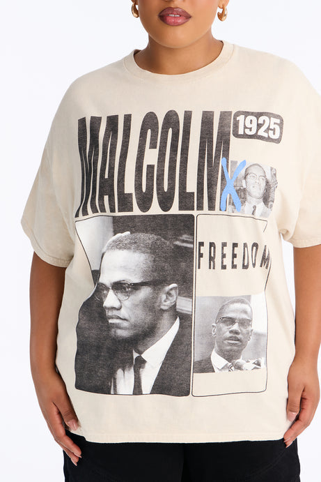 Malcolm X Freedom Washed Oversized Tee