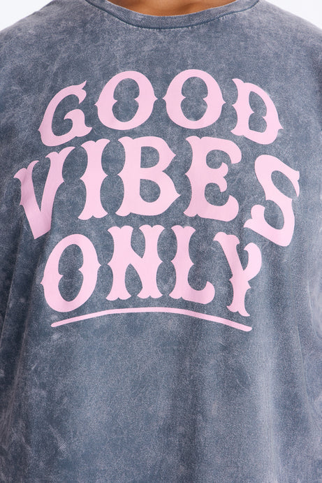 Good Vibes Only Washed Oversized Tee