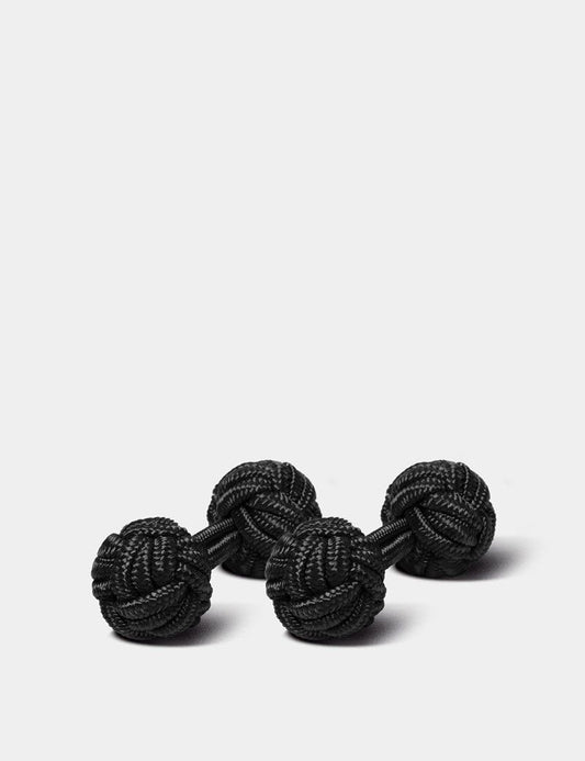 Black Silk Knot Cufflinks