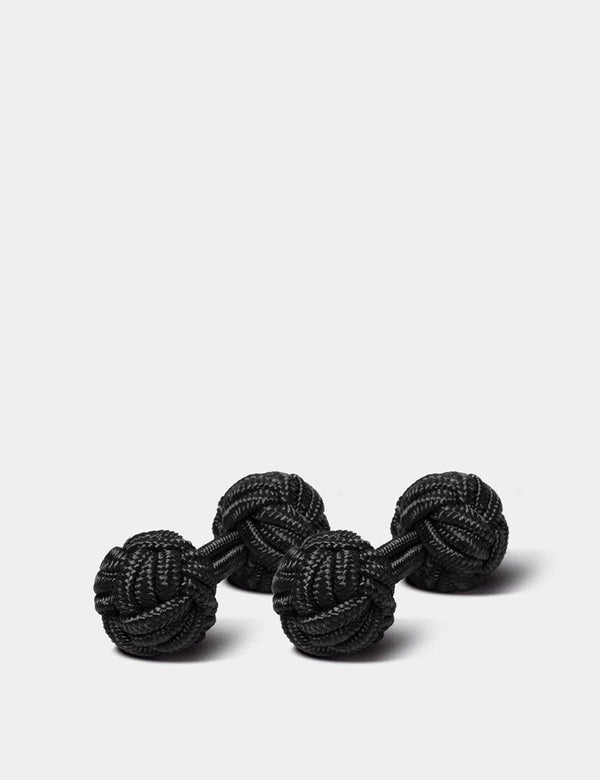 Black Silk Knot Cufflinks
