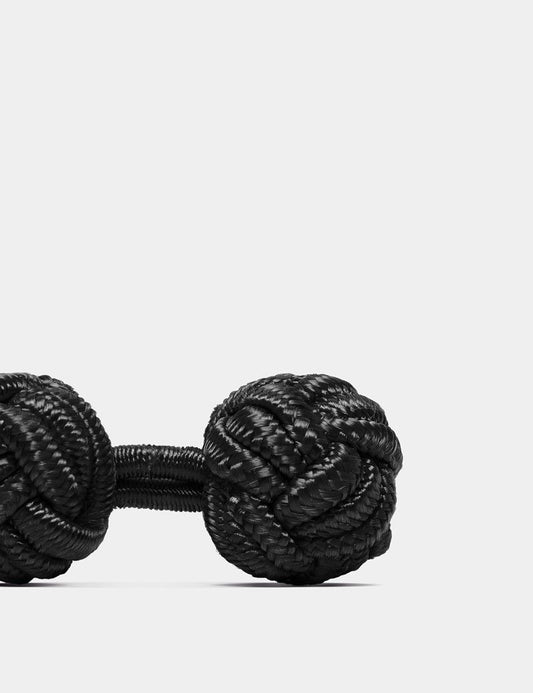 Black Silk Knot Cufflinks