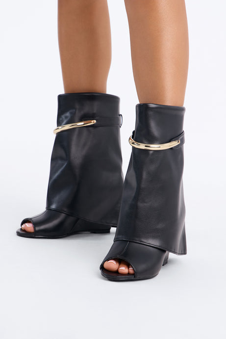 Maeve Peep Toe Overlay Booties