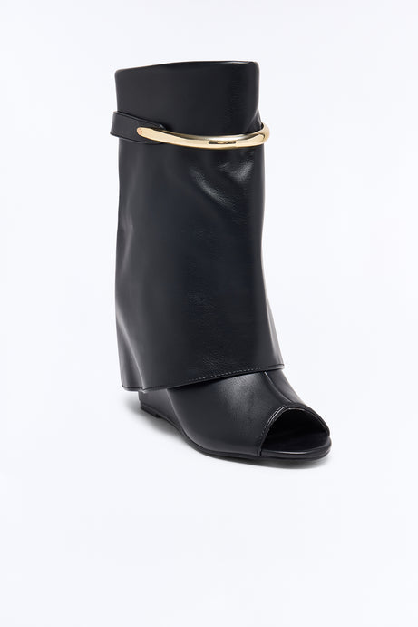 Maeve Peep Toe Overlay Booties
