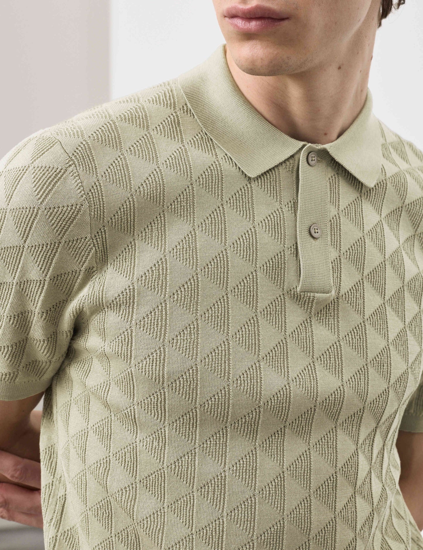Mercerised Cotton Knitted Polo Shirt