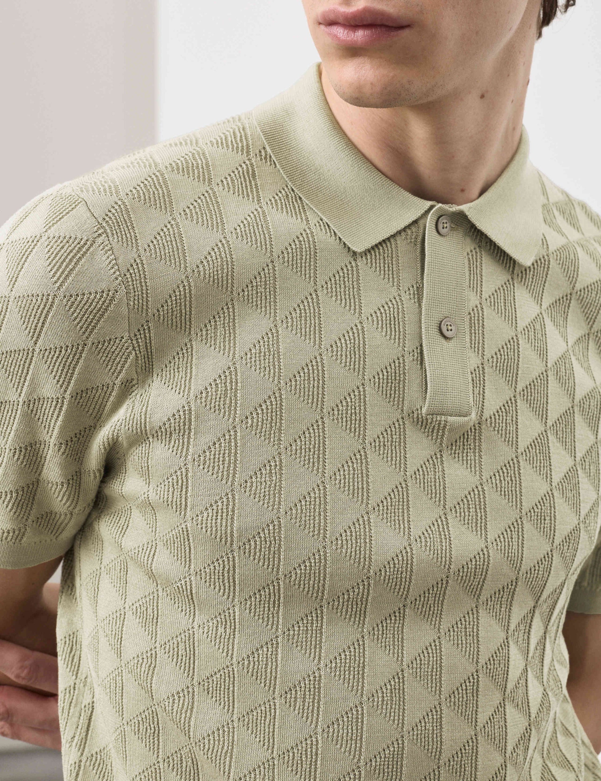 Mercerised Cotton Knitted Polo Shirt