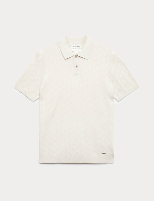 Mercerised Cotton Knitted Polo Shirt