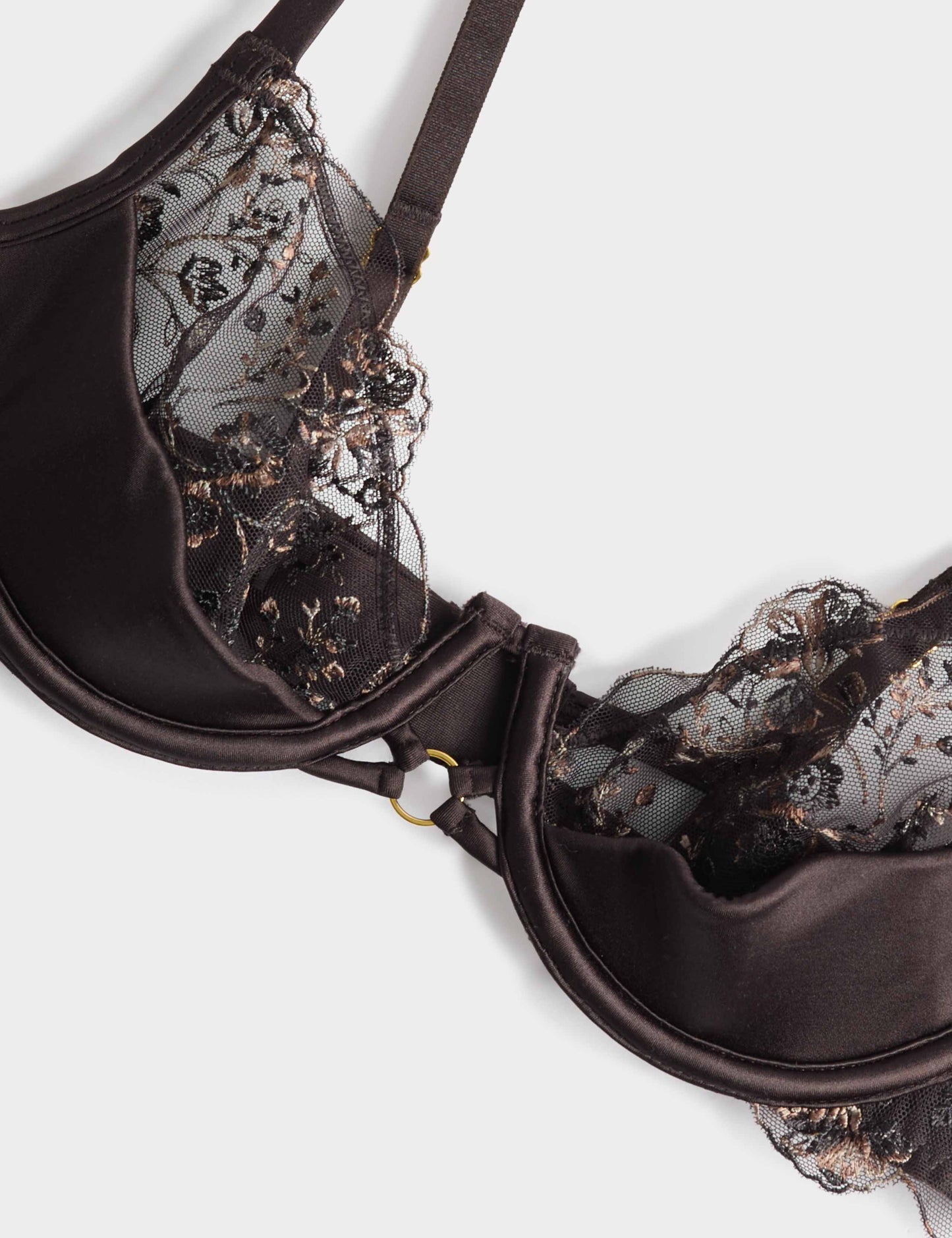 Mia Leopard Embroidery Quarter Cup Bra (A-E)
