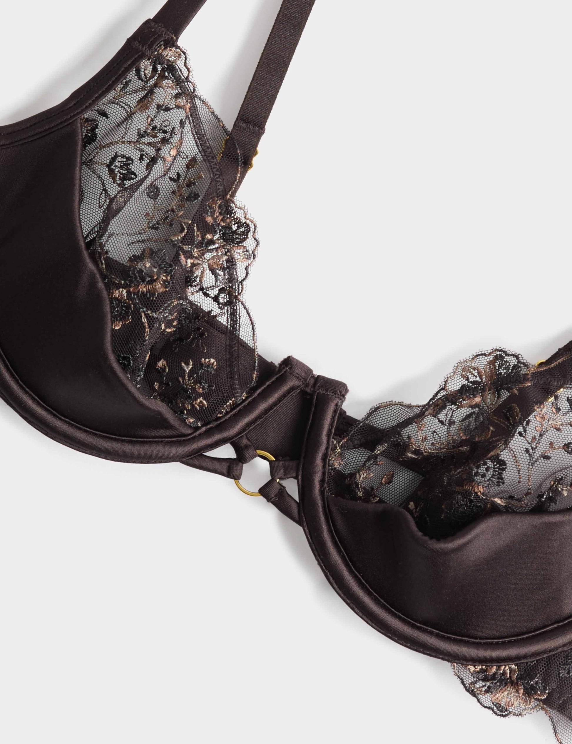 Mia Leopard Embroidery Quarter Cup Bra (A-E)