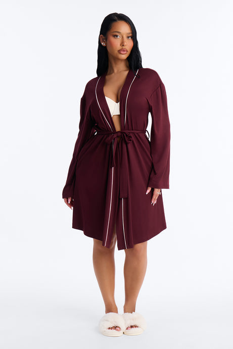 In the Morning PJ Robe - Burgundy